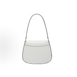 PRADA Cleo series glossy flip-top underarm bag, single-shoulder bag for women in white
